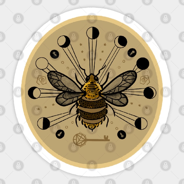 Bee and Moon Phases Sticker by Sophie Elaina